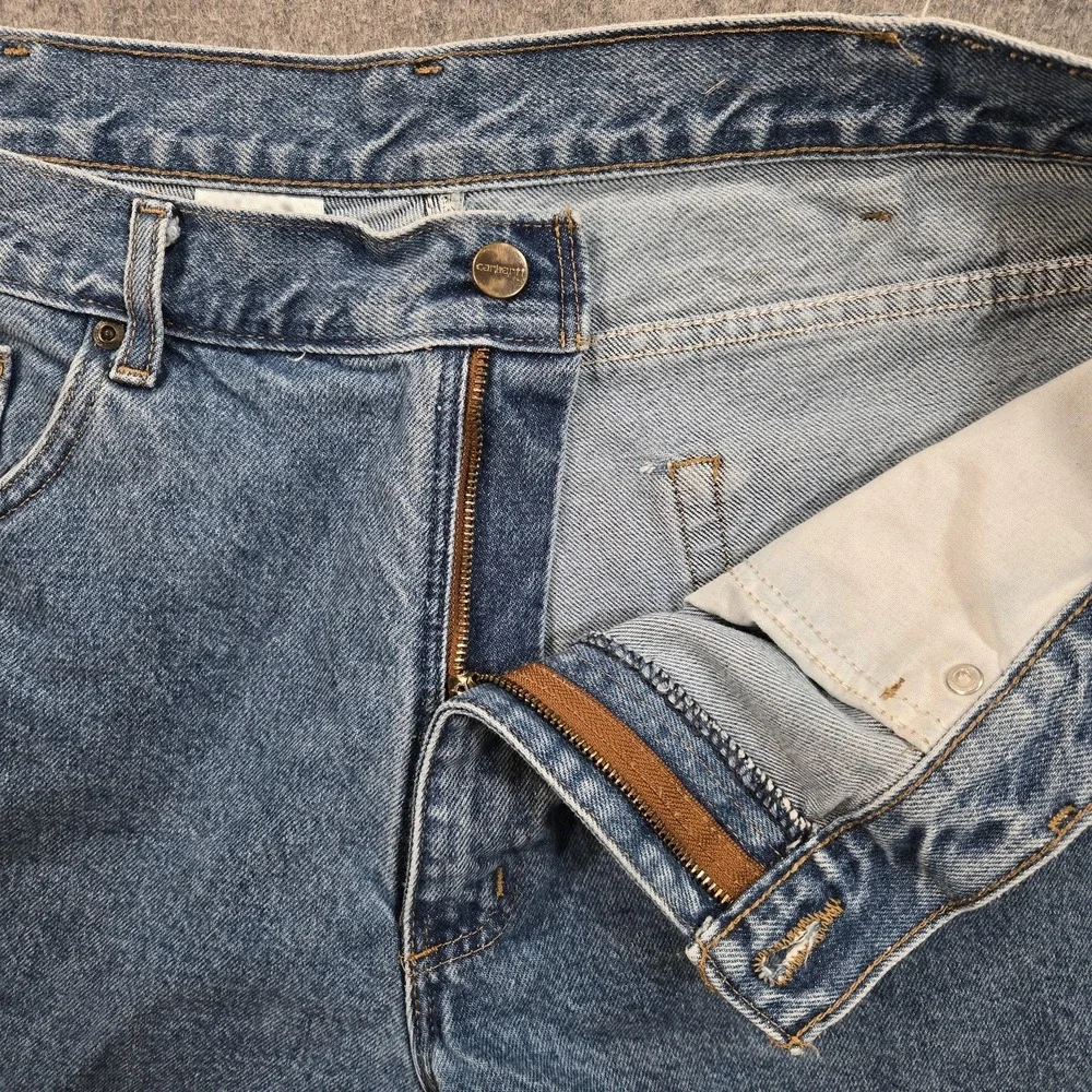 Carhartt B17 Jeans Mens 40x27 (tag 40x28) Stone Wash Blue Relaxed Straight Denim - Picture 9 of 11